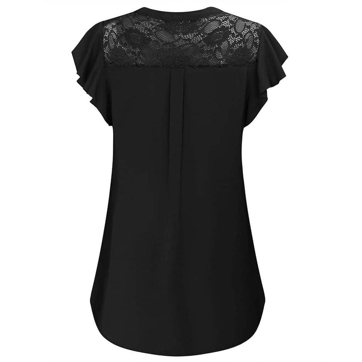 V Neck Short Sleeve Chiffon Shirts freeshipping - Timeson