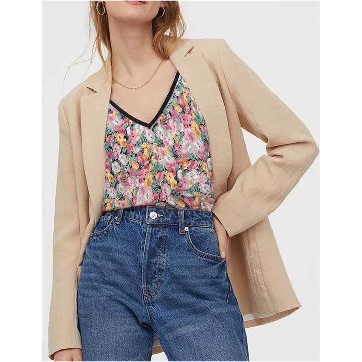 Timeson V Neck Floral Tank Top freeshipping - Timeson