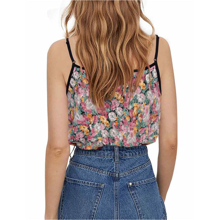 Timeson V Neck Floral Tank Top freeshipping - Timeson