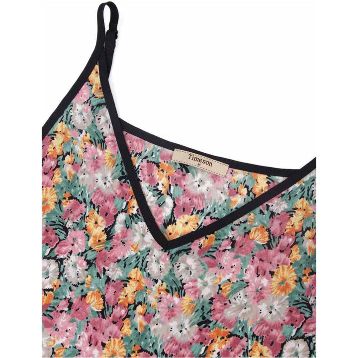 Timeson V Neck Floral Tank Top freeshipping - Timeson