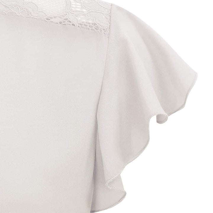 V Neck Short Sleeve Chiffon Shirts freeshipping - Timeson